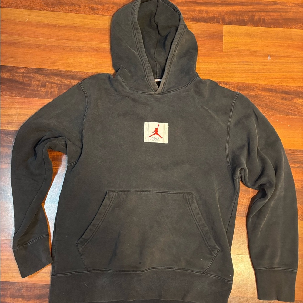 Jordan Black Hoodie with Red Accents